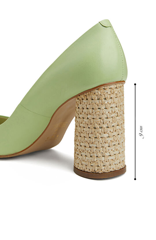 Yeşil Deri Kadın Ayakkabı