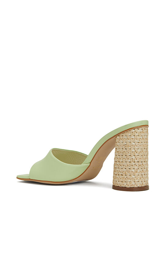 Yeşil Kadın Deri Terlik