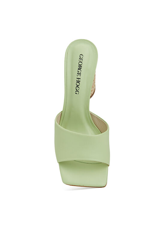 Yeşil Kadın Deri Terlik