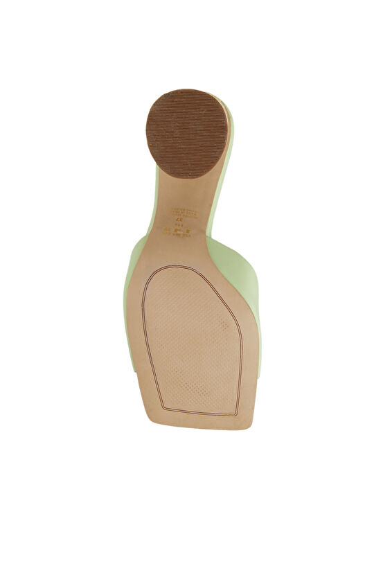 Yeşil Kadın Deri Terlik