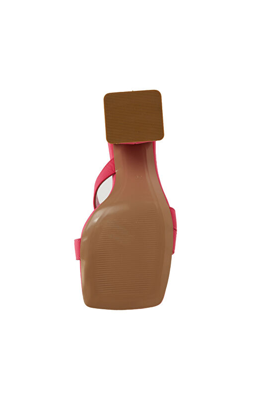 Pembe Kadın Deri Sandalet