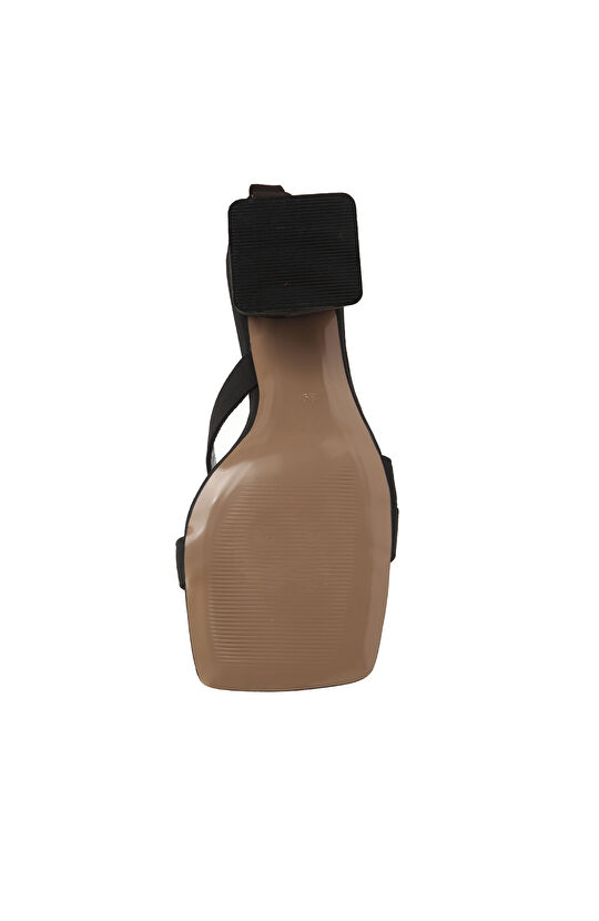 Siyah Kadın Deri Sandalet