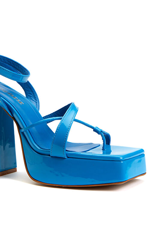 Mavi Kadın Deri Sandalet