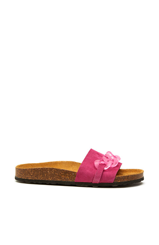 Fuşya Kadın Süet Terlik