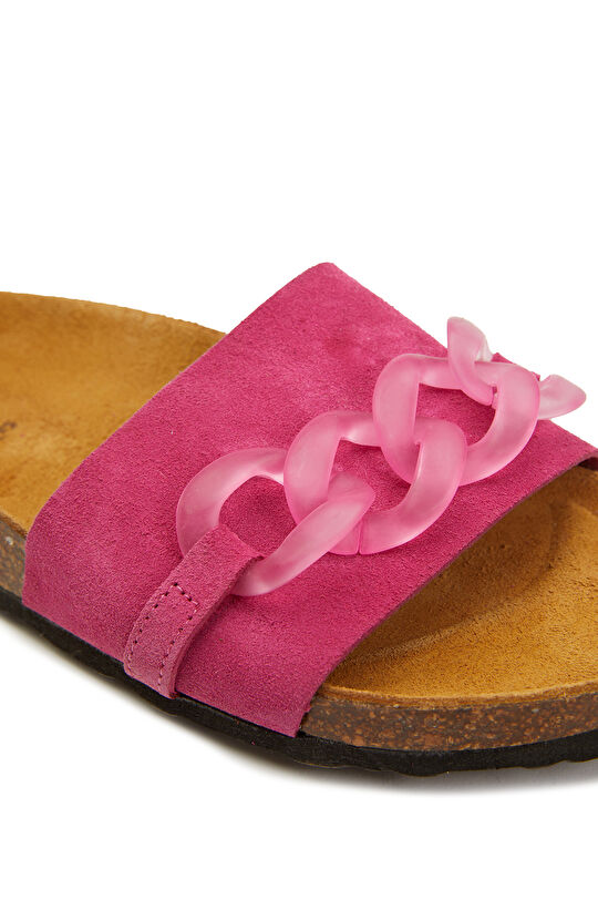 Fuşya Kadın Süet Terlik