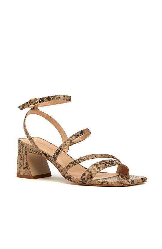 Bej Kadın Deri Sandalet