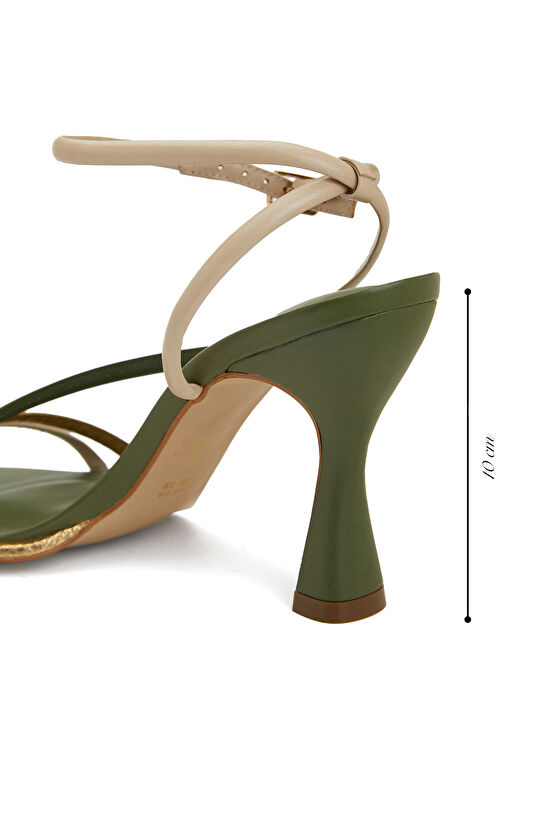 Yeşil Kadın Deri Sandalet