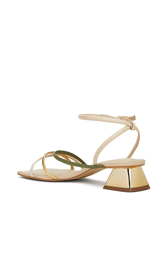 Gold Kadın Deri Sandalet
