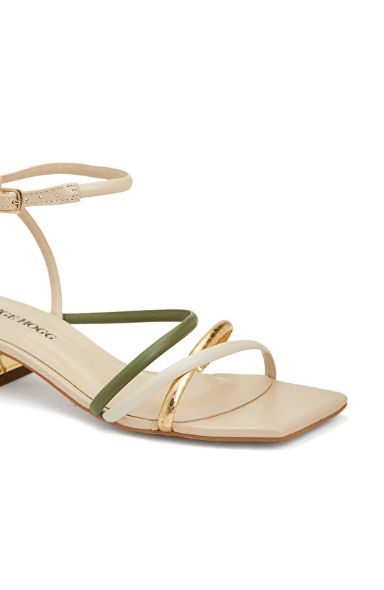 Gold Kadın Deri Sandalet