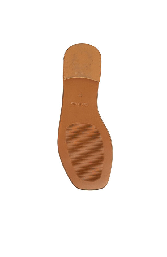 Sarı Pembe Kadın Deri Sandalet