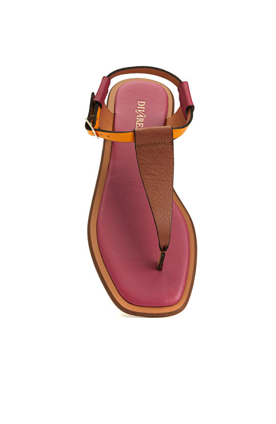 Pembe  Kadın Deri Sandalet