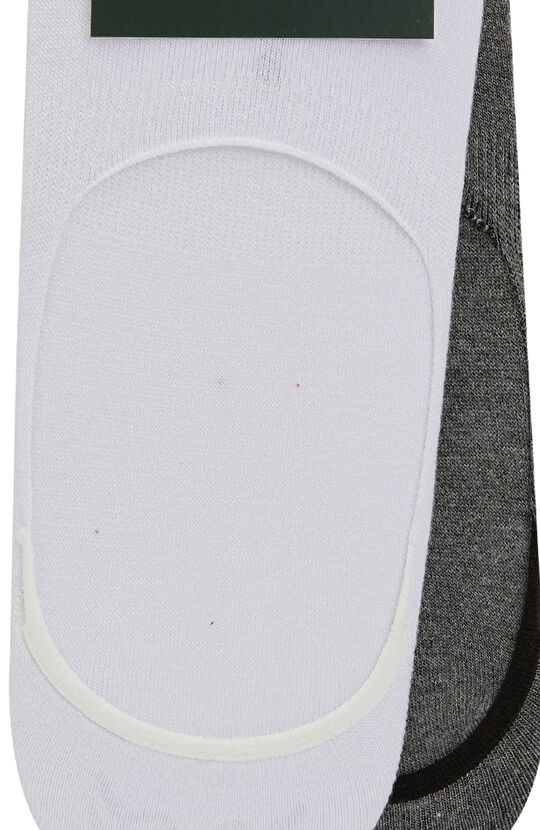 Beyaz Gri 2li Erkek Bambu Çorap Seti