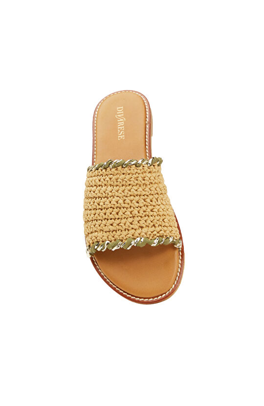 Naturel Kadın Hasır Terlik