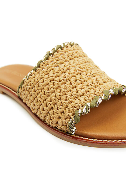 Naturel Kadın Hasır Terlik