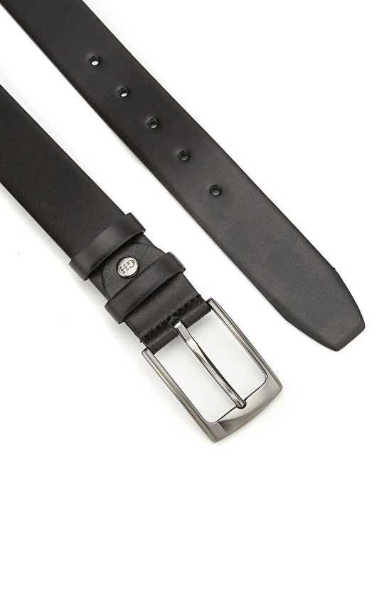 Siyah Metal Tokalı Erkek Deri Kemer