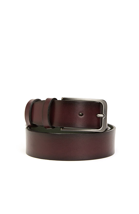 Bordo Erkek Deri Kemer