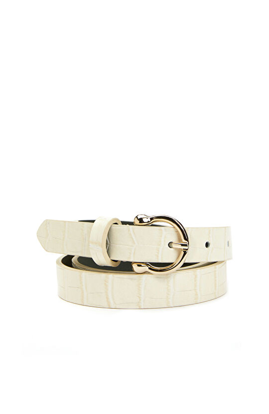 Bej Kadın Deri Kemer