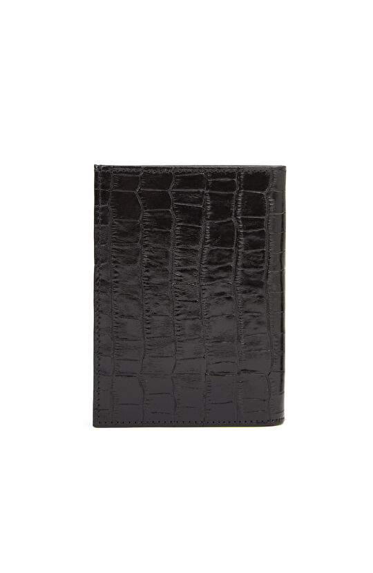 Siyah Kroko Erkek Deri Pasaportluk