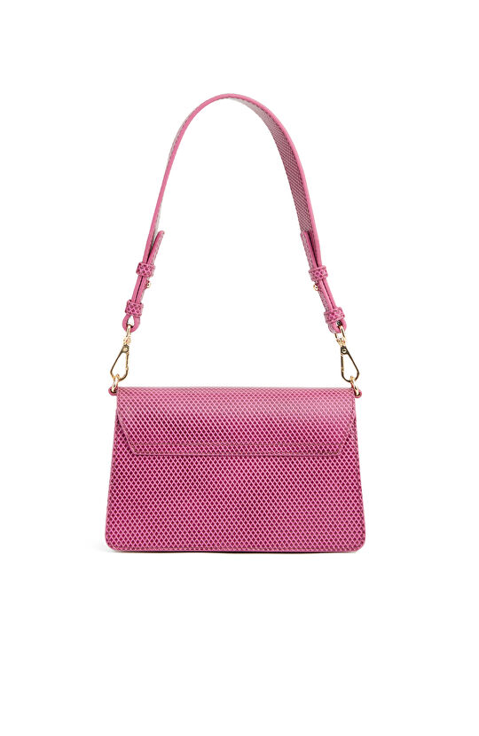 Fuşya Kadın Deri Omuz Çantası