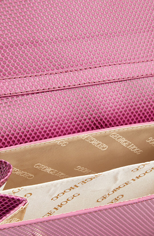 Fuşya Kadın Deri Omuz Çantası