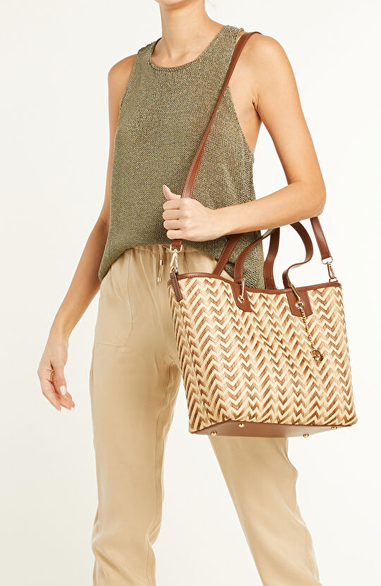 Naturel Kadın Hasır Omuz Çantası