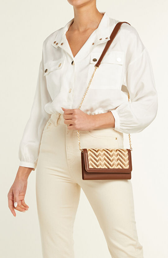 Naturel Desenli Kadın Çanta