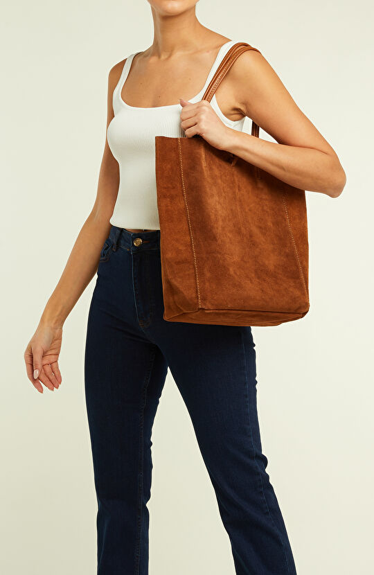 Taba Kadın Süet Omuz Çantası