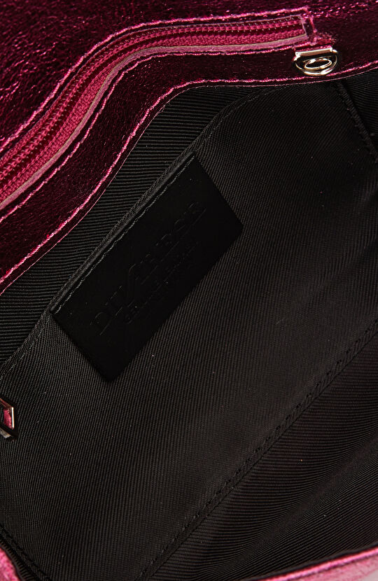 Fuşya Kadın Deri Omuz Çantası