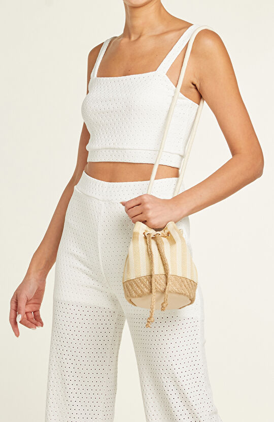 Gold Çizgili Kadın Omuz Çantası