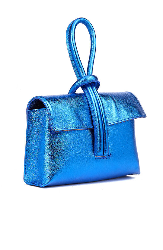 Mavi Kadın Deri Omuz Çantası