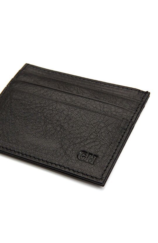 Siyah Dört Kart Bölmeli Erkek Deri Kartlık