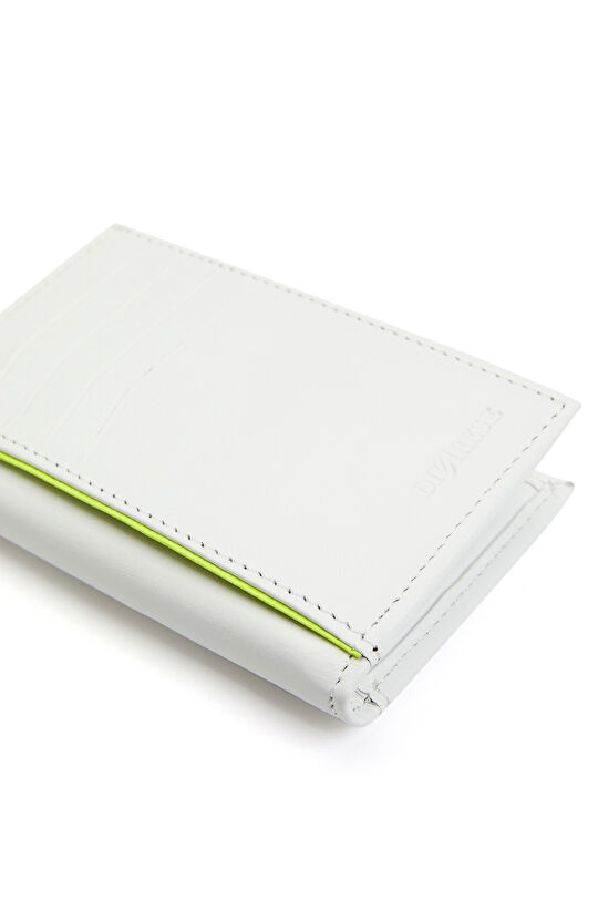 Beyaz Sarı Erkek Deri Cüzdan