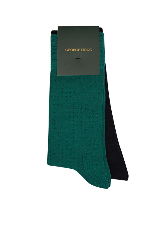 2'li Yeşil Lacivert Erkek Bambu Çorap Seti