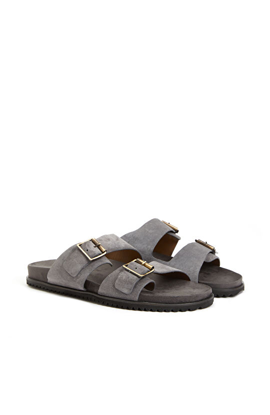 Antrasit Erkek Süet Terlik