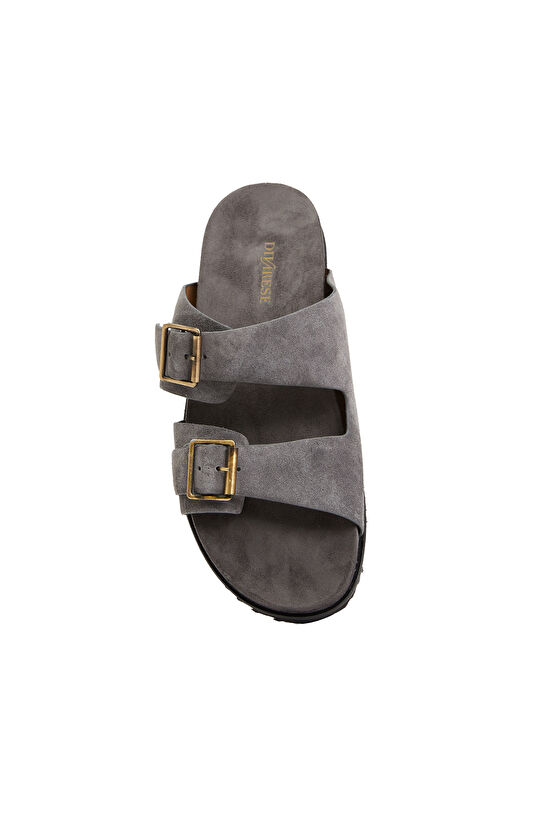 Antrasit Erkek Süet Terlik