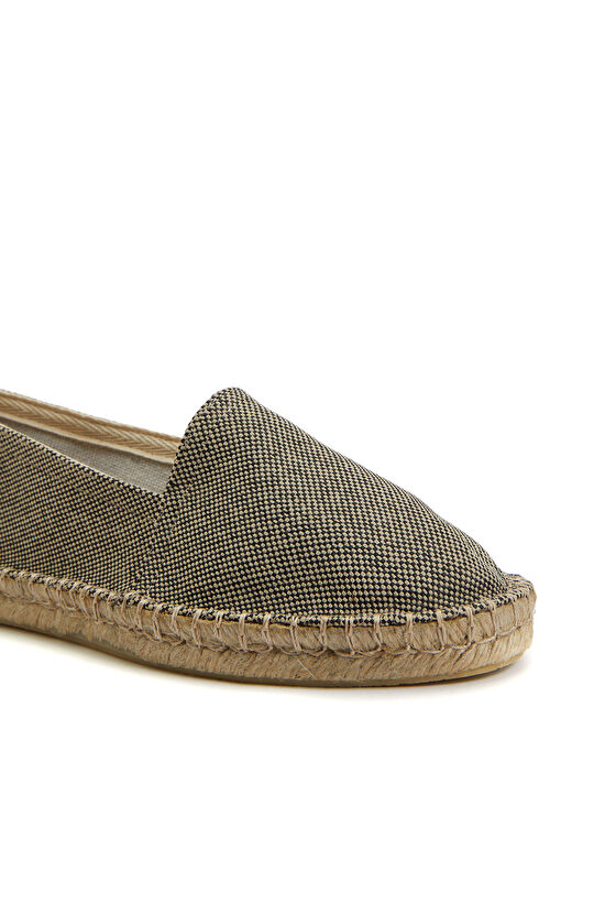 Siyah Bej Kadın Espadril