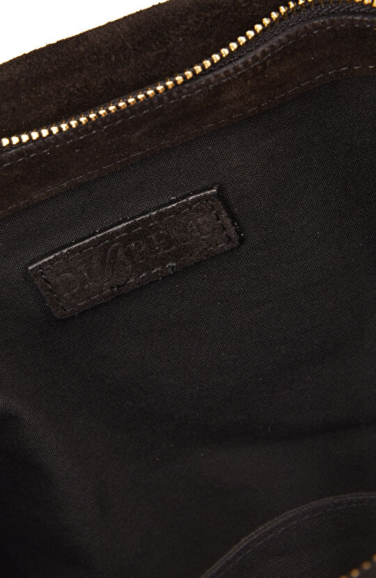 Siyah Kadın Süet El Çantası