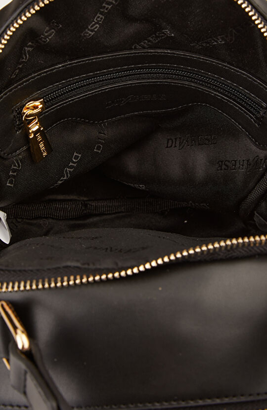 Gri Kazayağı Desenli Kadın Sırt Çantası