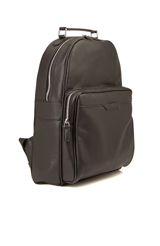 Siyah Deri Erkek Sırt Çantası