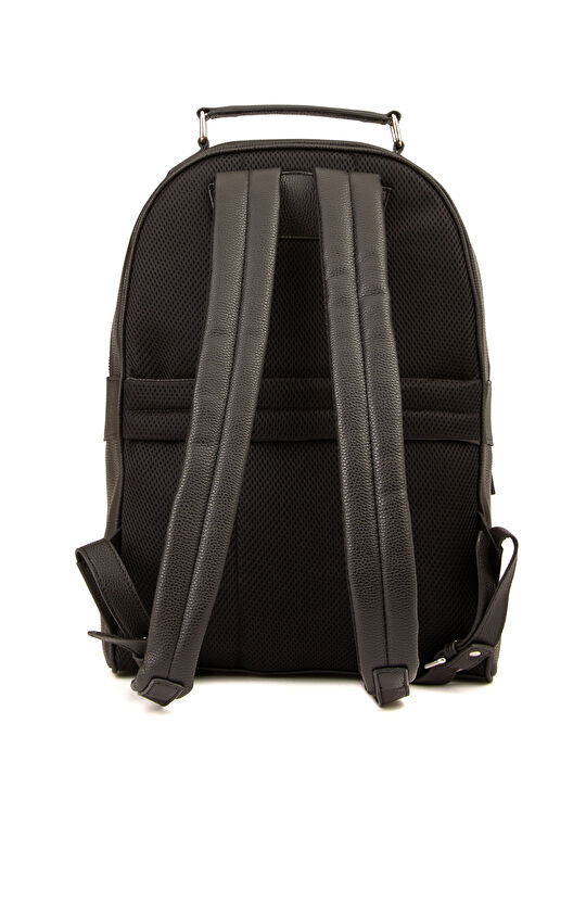 Siyah Deri Erkek Sırt Çantası