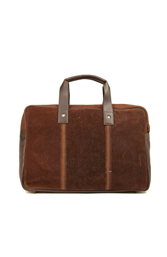 Kahverengi Erkek Süet Seyahat Çantası