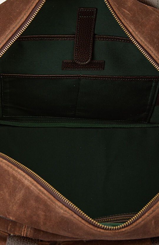 Kahverengi Erkek Süet Seyahat Çantası