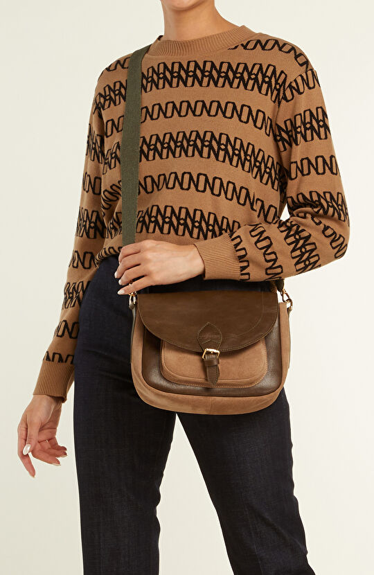 Haki Kadın Deri Postacı Çantası