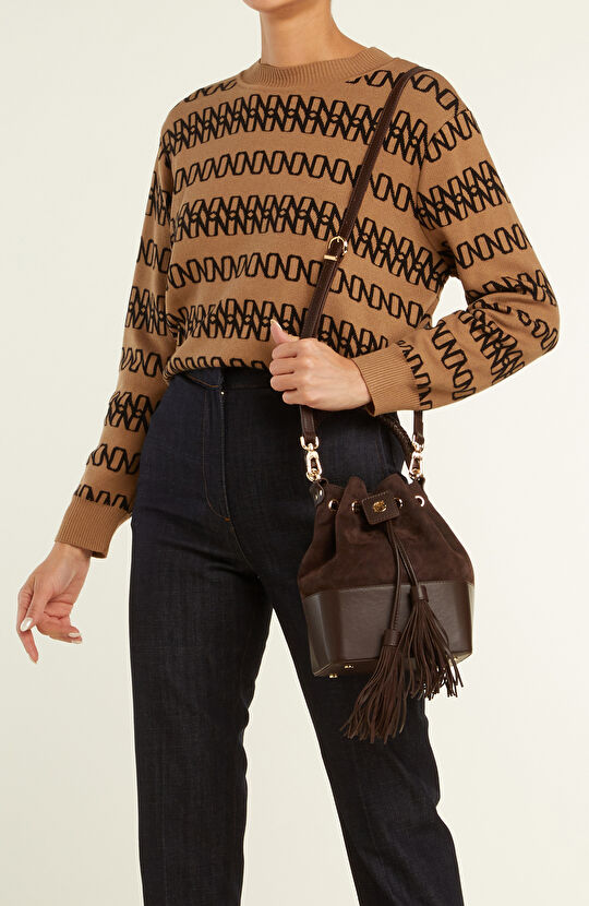 Kahverengi Kadın Süet Postacı Çantası