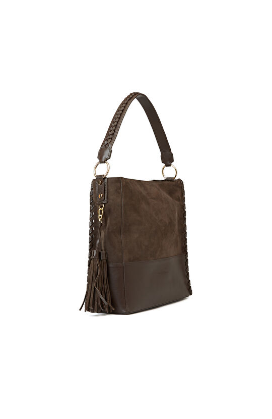 Kahverengi Kadın Süet Çanta