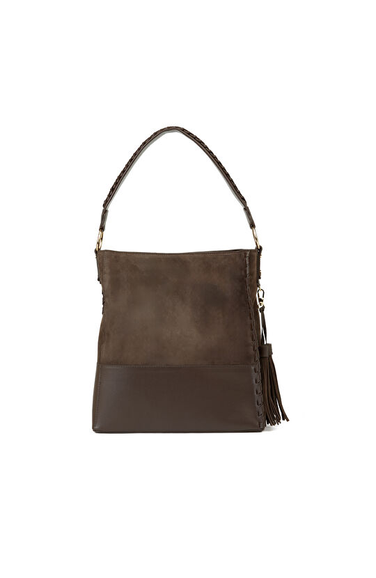 Kahverengi Kadın Süet Çanta