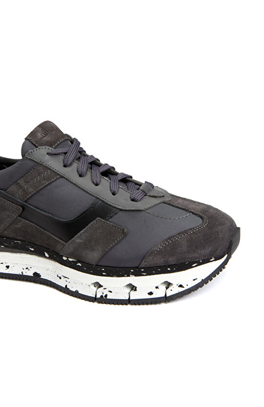 Antrasit Erkek Deri Sneaker