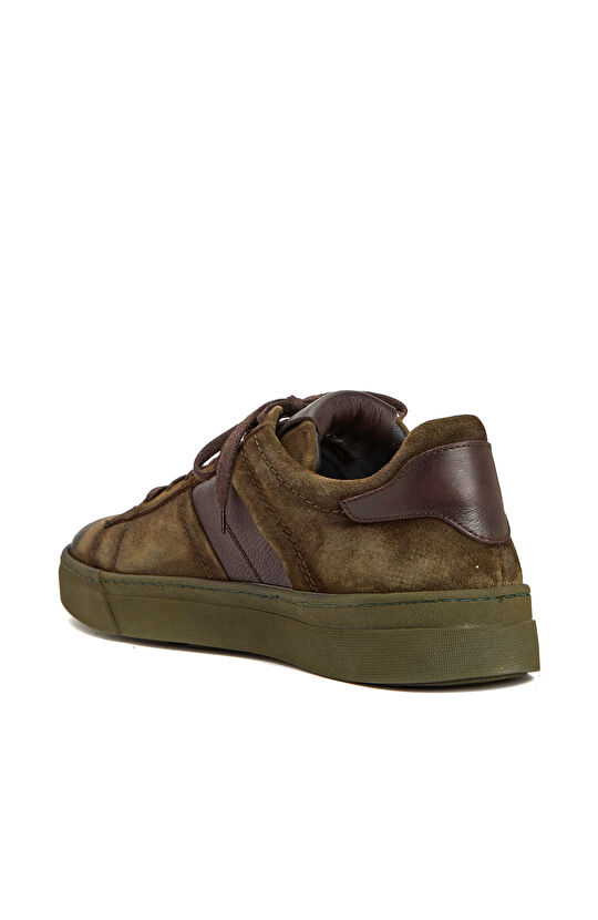 Haki Erkek Deri Sneaker