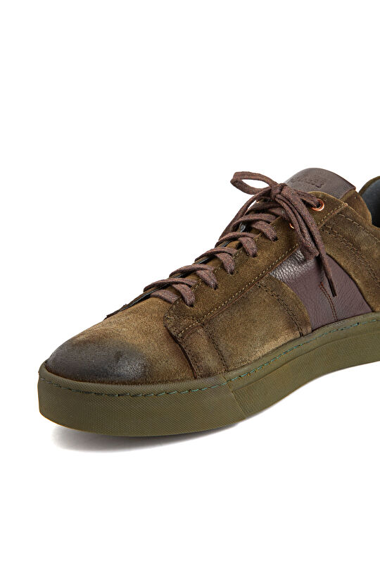 Haki Erkek Deri Sneaker