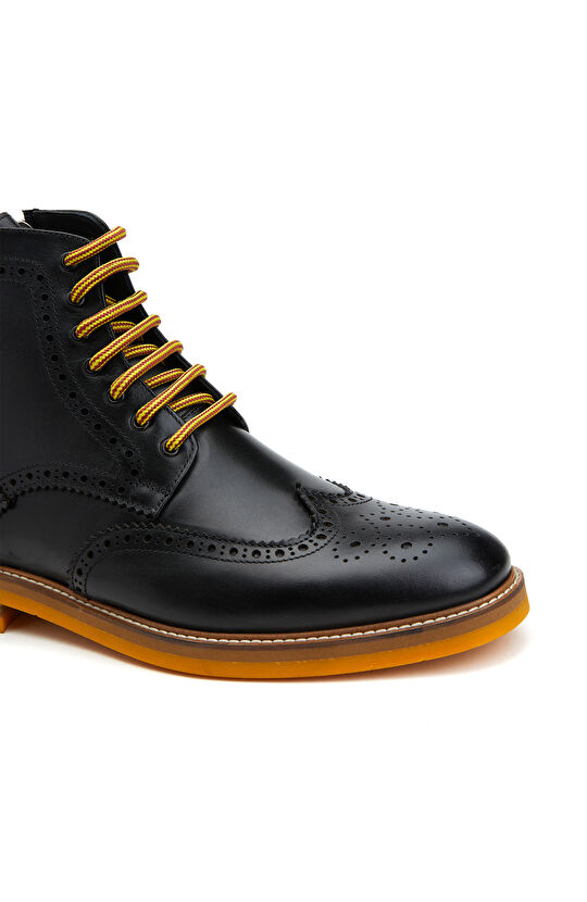 Siyah Erkek Deri Bot